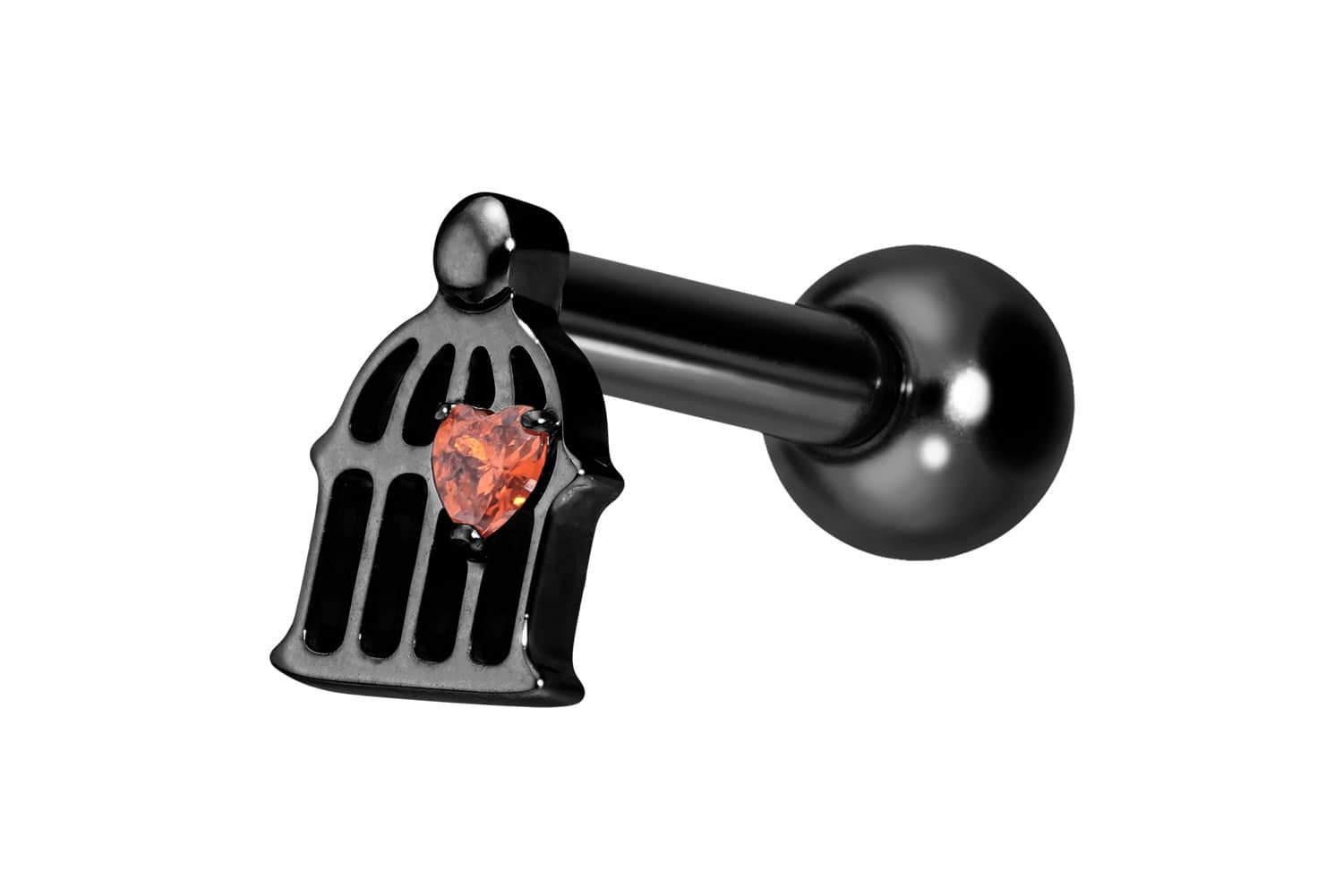 Titan Ohrpiercing mit Innengewinde KÄFIG